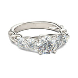 4Ct Round Cut VVS1 Diamond Five Stone Knot Engagement Ring 14K White Gold Finish