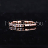0.55ct Round Cut Moissanite Half Eternity Women Wedding Band 14k RoseGold Plated