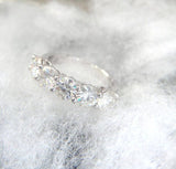 2.2ct Round Cut Moissanite Five Stone Women Wedding Band 14k White Gold Plated