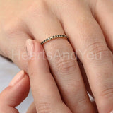 0.3ct Round Cut Simulated Black Diamond Minimalist Band 14k Yellow Gold Plated