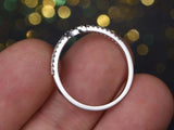 1.4ct Round Cut Diamond Wedding Band Curved Half Eternity 14k White Gold Finish