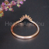 0.15ct Round Cut Moissanite Curved Solitaire Engagement Ring 14K RoseGold Plated