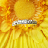 Half Eternity Wedding Ring Band 2ct Round Cut VVS1 Diamond 14k White Gold Finish