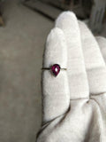 1.1ct Engagement Ring Pear Cut Pink Ruby Solitaire Women 14k White Gold Finish