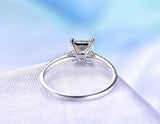 0.5ct Princess Cut Diamond Black Solitaire Engagement Ring 14k White Gold Finish