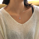 0.28ct Round Diamond Snowflake & Flower Pendant 14k White Gold Finish NO CHAIN