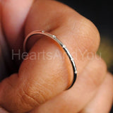 0.15ct Round Cut Moissanite Minimalist Flush Set Women Band 14K WhiteGold Plated
