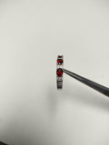 2.5ct Wedding Band Oval Cut Red Garnet Stylish Three Stone 14k White Gold Finish
