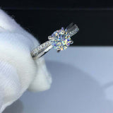 1.5ct Round Cut Diamond Engagement Ring Split Shank Band 14k White Gold Finish