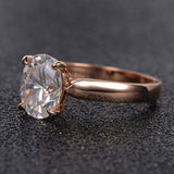 2ct Oval Cut VVS1D Diamond Engagement Ring Solitaire Women 14k Rose Gold Finish