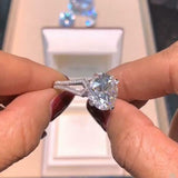 5Ct Round Cut Diamond Split Band Solitaire Engagement Ring 18K White Gold Finish