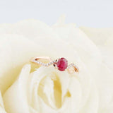 1ct Oval Cut Pink Ruby Engagement Ring Split Shank Solitaire 14k RoseGold Finish