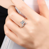 1.2ct Round Diamond Engagement Ring 14k White Gold Finish Butterfly Shape Bypass