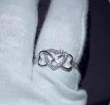 0.7ct Round Cut Diamond Engagement Ring 14k White Gold Over Infinity Love Design