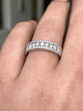 4ct Round Cut Diamond 3 Line Eternity Wedding Ring Band 14k White Gold Finish