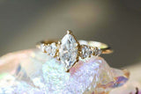 Five Stone Engagement Ring 1.7ct Marquise Cut VVS1 Diamond 14k White Gold Finish