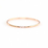 0.1ct Round Diamond Minimalist Thin Promise Engagement Ring 14k Solid Rose Gold