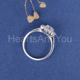 2.1ct Round Cut Moissanite Flower Snowflake Cluster Ring 14k White Gold Plated