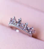 2.1ct Round Cut Diamond Engagement Ring 14k White Gold Finish Crown Fancy Design