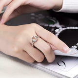 2.15ct Emerald Cut Peach Morganite Halo Split Shank Ring 14k White Gold Finish