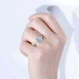 2.2ct Cushion Cut Simulated Diamond Halo Engagement Ring 14k Yellow Gold Plated