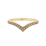 1ct Round Cut Diamond Wedding Band V Shape Half Eternity 14k Yellow Gold Finish