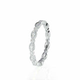 1.2ct Round Diamond Wedding Band Milgrain Stackable Eternity 18k White Gold Over