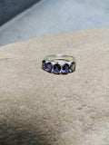 2.5ct Wedding Ring Band Oval Cut Purple Amethyst Five Stone 14k WhiteGold Finish