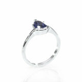 2Ct Pear Cut Blue Sapphire Stylish Solitaire Engagement Ring 14K White Gold Over