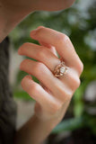 1ct Round Cut Diamond Engagement Ring Flower Leaf Solitaire 14k Rose Gold Finish