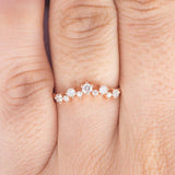 1.2ct Round Cut Diamond Wedding Band Curved Half Eternity 14k Yellow Gold Finish