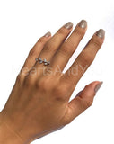 0.2ct Round Cut Moissanite Open Leaf Women Engagement Ring 14k White Gold Plated