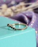 Anniversary Wedding Band 0.5ct Round Cut Black Diamond 14k Yellow Gold Finish