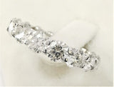 2.2ct Round Cut Moissanite Eternity Women Wedding Band 14k White Gold Plated