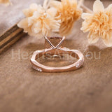 1ct Cushion Cut Simulated Peach Morganite Infinity Ring 14k Rose Gold Plated