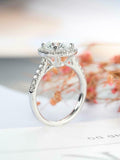Halo Solitaire Engagement Ring 1.7ct Round Cut VVS1 Diamond 14k WhiteGold Finish