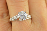 2Ct Round Cut Diamond Milgrain Solitaire Engagement Ring 14K White Gold Finish