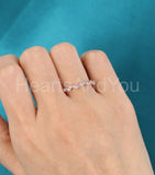 0.5ct Round Cut Simulated Purple Amethyst Minimalist Band 14k Rose Gold Plated