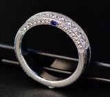 2.5ct Round Cut Diamond Wedding Ring Band 14k White Gold Over Milgrain Eternity