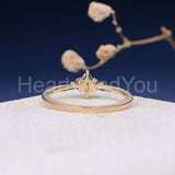 0.5ct Marquise Simulated Diamond Minimal Engagement Ring 14k Yellow Gold Plated
