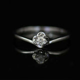 0.5ct Engagement Ring Round Cut Diamond Floral Solitaire 14k White Gold Finish