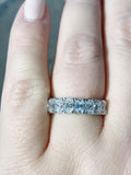 5Ct Oval Cut Diamond Seven Stone Elegant Engagement Ring 14K White Gold Finish