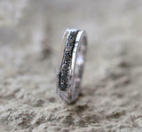 2ct Round Black Diamond Wedding Band Stackable Half Eternity 14k White Gold Over