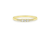 Trilogy Minimal Engagement Ring 0.75ct Round Cut Diamond 14k Yellow Gold Finish