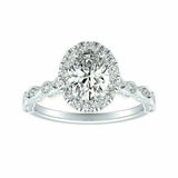 2.5ct Oval Cut VVS1 Diamond Milgrain Vintage Engagement Ring 14K White Gold Over