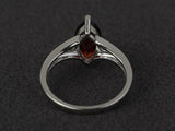 2.3ct Engagement Ring Marquise Cut Red Garnet Trilogy 14k White Gold Finish