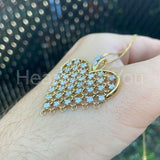 1ct Round Cut Moissanite Cluster Beart Pendant 14k Yellow Gold Plated NO CHAIN