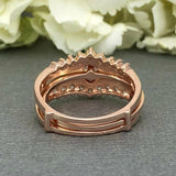 Princess Crown Bridal Engagement Ring 2ct Round Cut Diamond 14k Rose Gold Finish