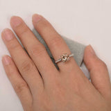 1.7ct Round Cut Morganite Solitaire with Round Accent Ring 14k White Gold Finish