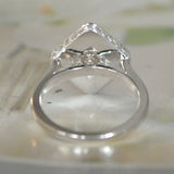 2.6ct Round Cut Diamond Engagement Ring Halo Solitaire 14k White Gold Finish